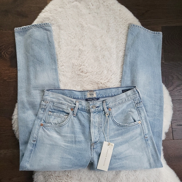 Citizens of Humanity Emerson Straight Leg Boyfriend Light Wash Rigid Jeans - Picture 2 of 16